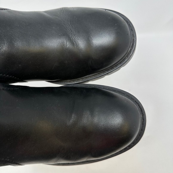 Ugg Polk Mixed Leather Moto Boots Black 8 - Picture 3 of 8